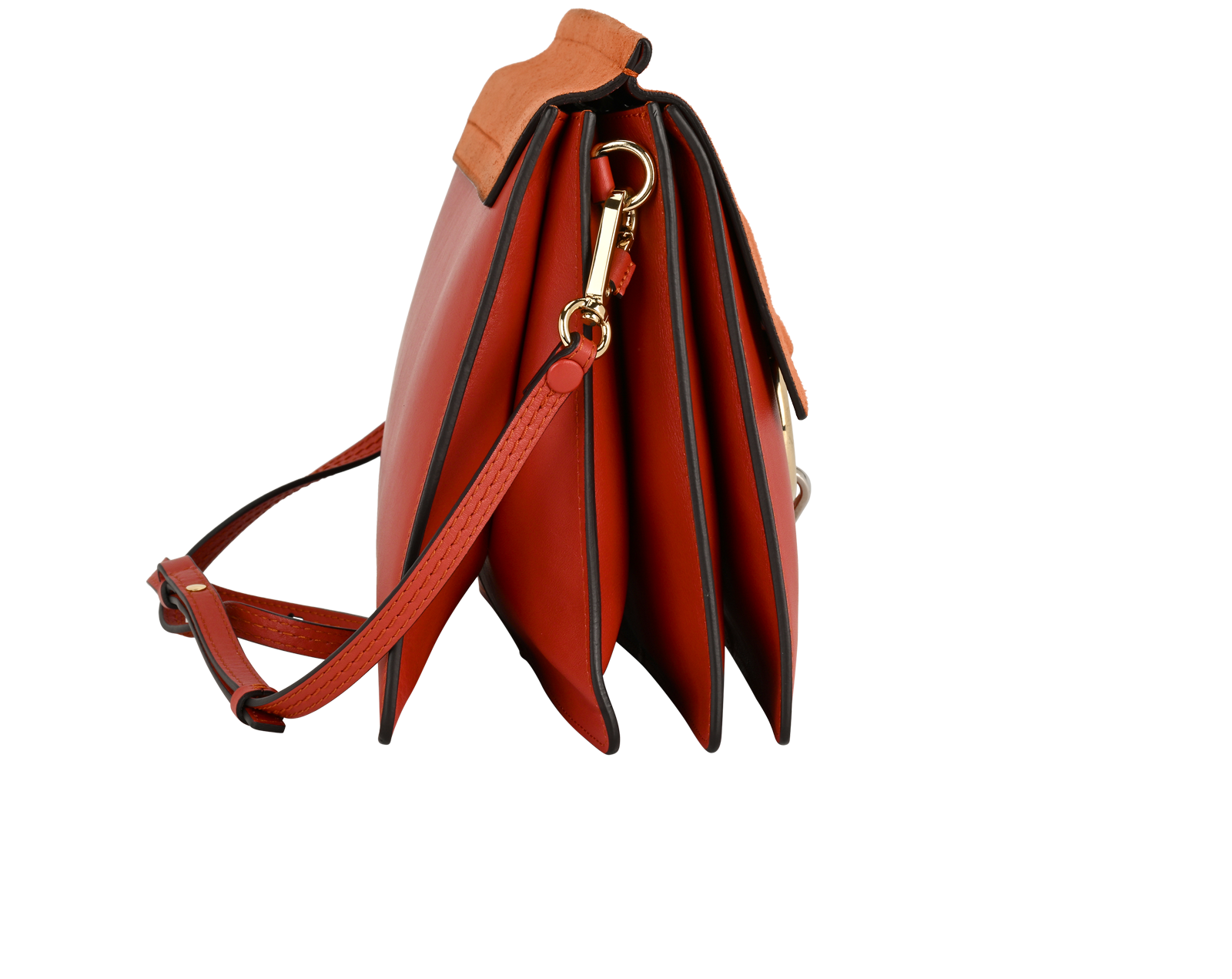 Medium Faye, &pound;350, Handbags, Orange/Red, Leather, Side view